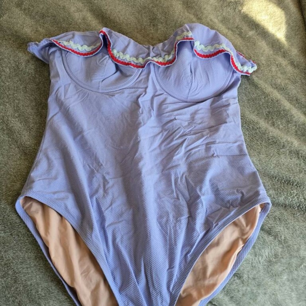 J. Crew Lavender One Piece with Colorful Ruffles